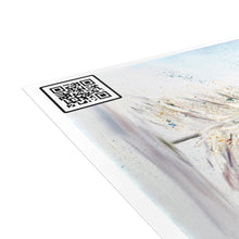Load image into Gallery viewer, "December Dreaming" with "Unto Us A Savior" QR cod Unfolded Greeting Cards (10, 30, and 50pcs)