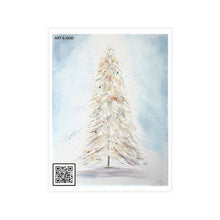 Load image into Gallery viewer, "December Dreaming" with "Unto Us A Savior" QR cod Unfolded Greeting Cards (10, 30, and 50pcs)