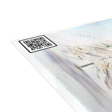 Load image into Gallery viewer, "December Dreaming" with "Unto Us A Savior" QR cod Unfolded Greeting Cards (10, 30, and 50pcs)