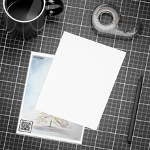 Load image into Gallery viewer, "December Dreaming" with "Unto Us A Savior" QR cod Unfolded Greeting Cards (10, 30, and 50pcs)