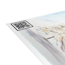 Load image into Gallery viewer, "December Dreaming" with "Unto Us A Savior" QR cod Unfolded Greeting Cards (10, 30, and 50pcs)