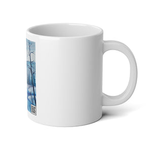 Blue Winter Mug With "The Invitation" QR Code 20oz