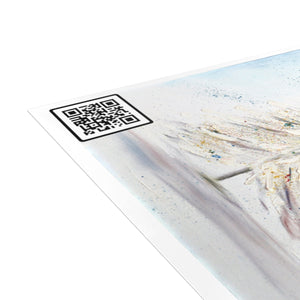 "December Dreaming" with "Unto Us A Savior" QR cod Unfolded Greeting Cards (10, 30, and 50pcs)